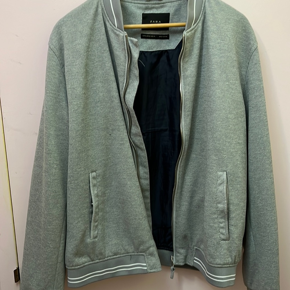 Zara Grey Mens Bomber Jacket